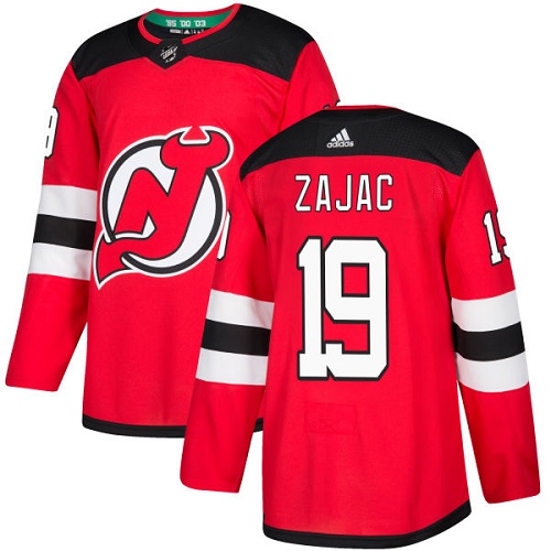 Adidas Men New Jersey Devils #19 Travis Zajac Red Home Authentic Stitched NHL Jersey->new jersey devils->NHL Jersey